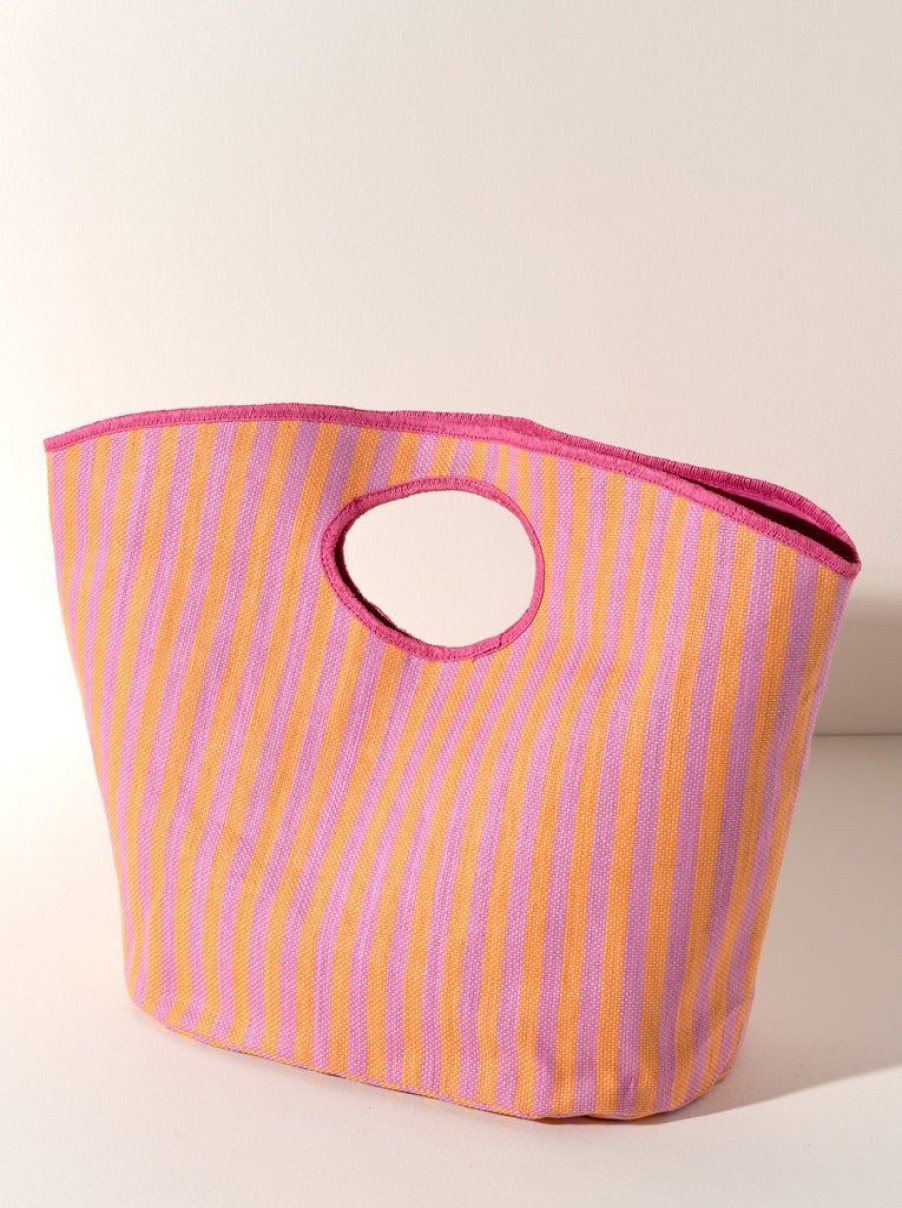 Shiraleah Shiraleah Lolita Pink And Orange Stripe Tote, Candy | Women Totes