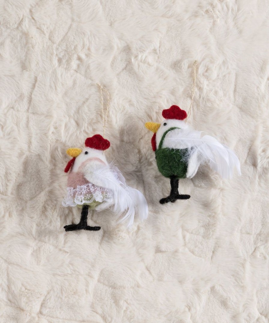 Shiraleah Set/ 2 Rooster And Hen Ornaments, Multi | Home