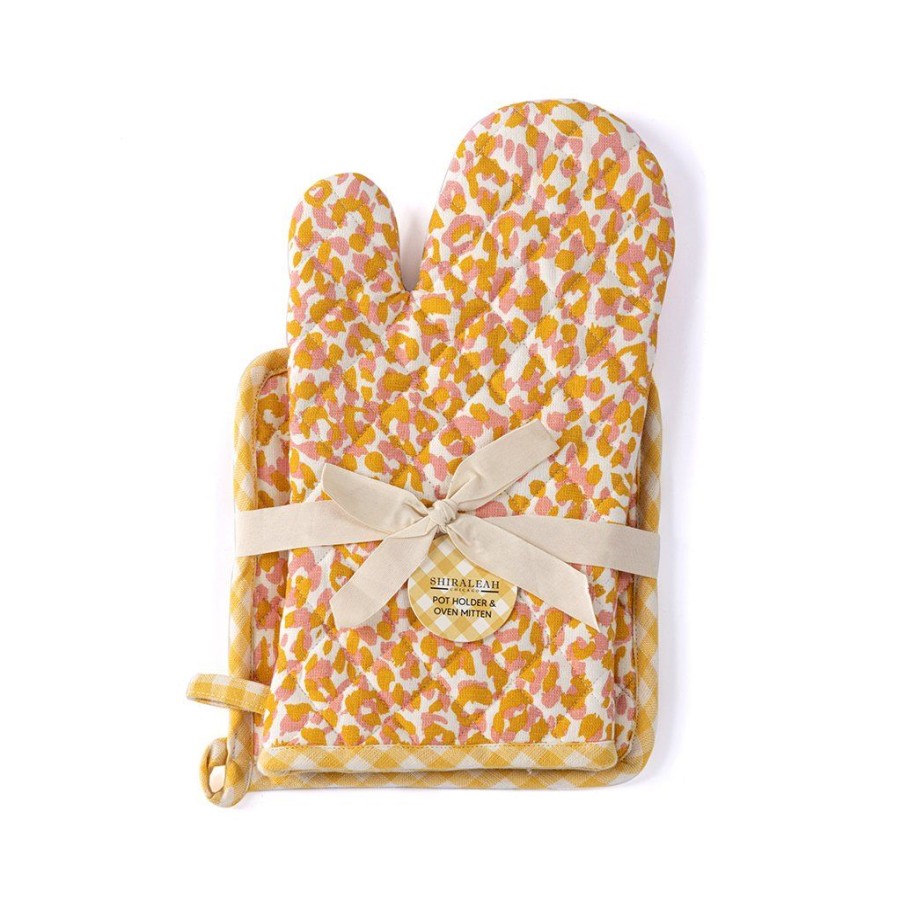 Shiraleah Shiraleah Nora Leopard Print Pot Holder And Oven Mitten Set, Multi | Home