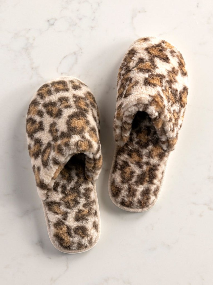 Shiraleah Shiraleah Avignon Leopard Print Sherpa Slippers, Multi | Women Slippers