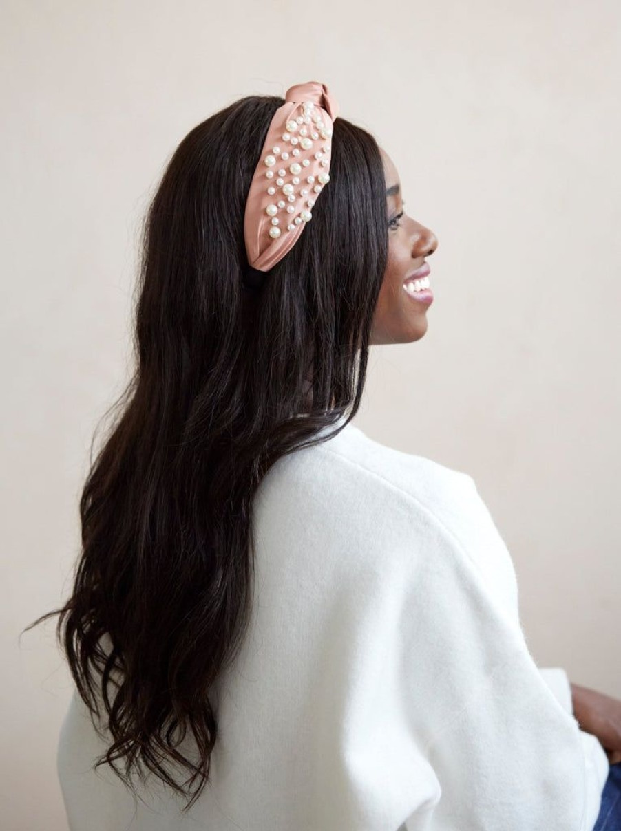 Shiraleah Shiraleah Knotted Pearl Embellished Headband, Blush | Women Headbands