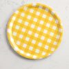 Shiraleah Shiraleah Ainsley Check Shallow Melamine Serving Tray, Yellow | Home