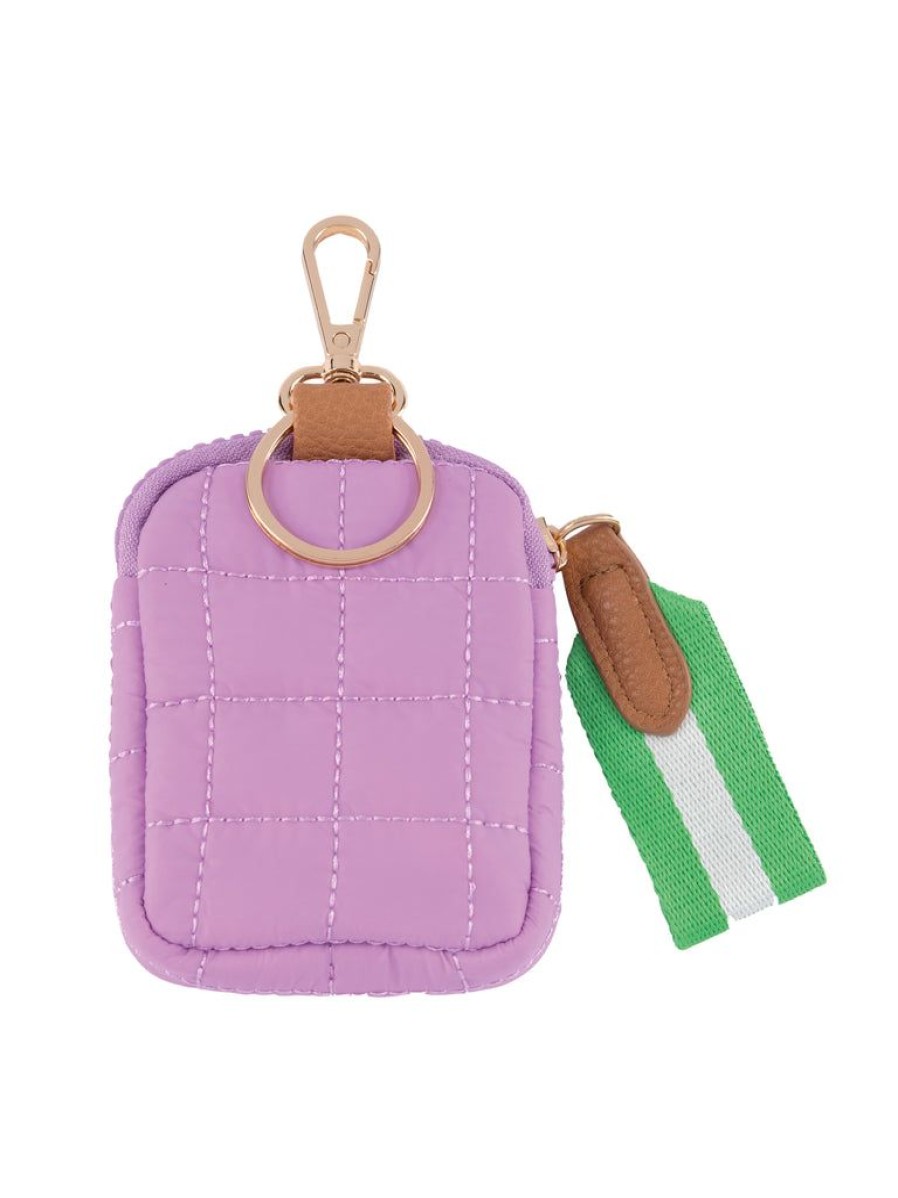 Shiraleah Shiraleah Ezra Quilted Nylon Clip-On Pouch, Lilac | Women Zip Pouches