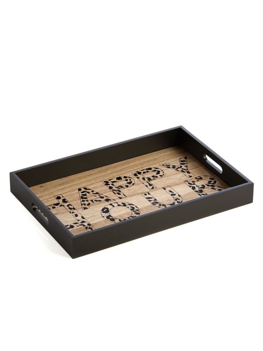 Shiraleah Shiraleah Happy Hour Decorative Tray, Black | Home