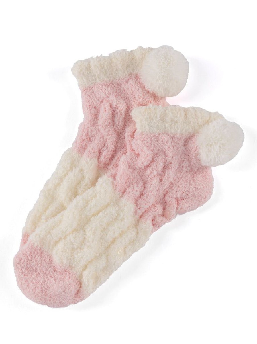 Shiraleah Shiraleah Tess Colorblock Home Socks, Blush | Women Cozy Socks