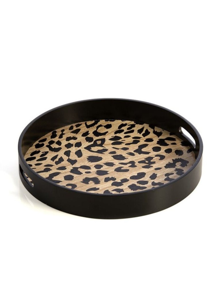 Shiraleah Leopard Tray, Black | Home