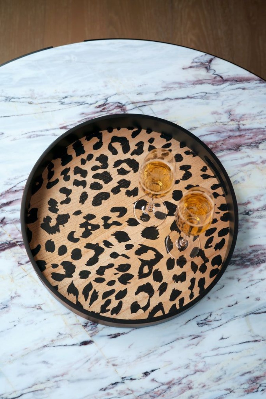 Shiraleah Leopard Tray, Black | Home