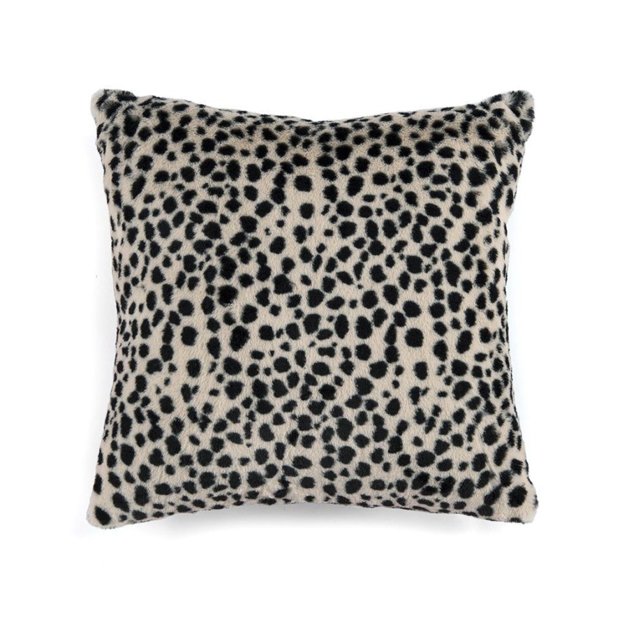 Shiraleah Shiraleah Astin Leopard Faux Fur Square Pillow, Black | Home