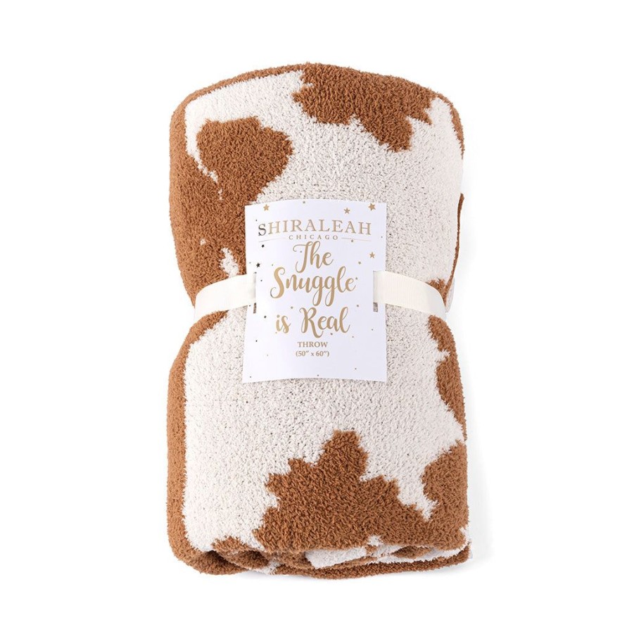 Shiraleah Shiraleah Rowan Super Soft Floral Reversible Throw, Almond | Home