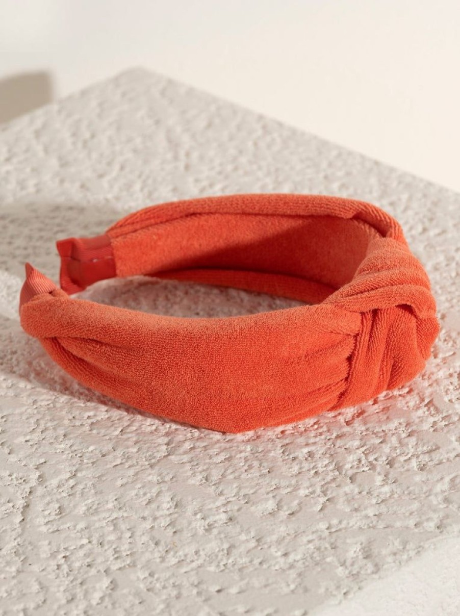 Shiraleah Shiraleah Knotted Terry Headband, Orange | Women Headbands