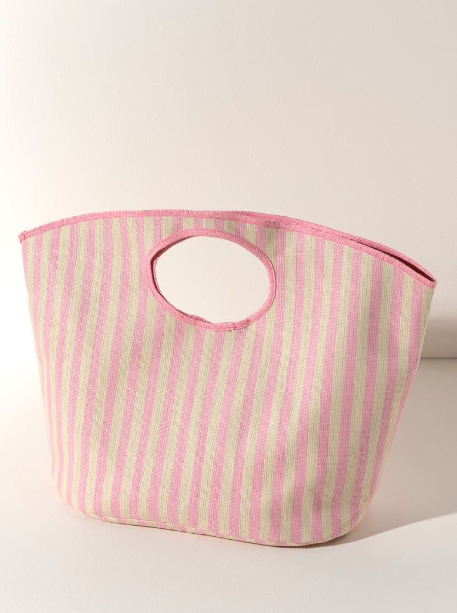 Shiraleah Shiraleah Lolita Stripe Tote, Pink And Ivory | Women Totes