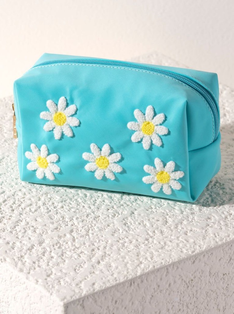 Shiraleah Shiraleah Joy Daisy Zip Pouch, Turquoise | Women Zip Pouches