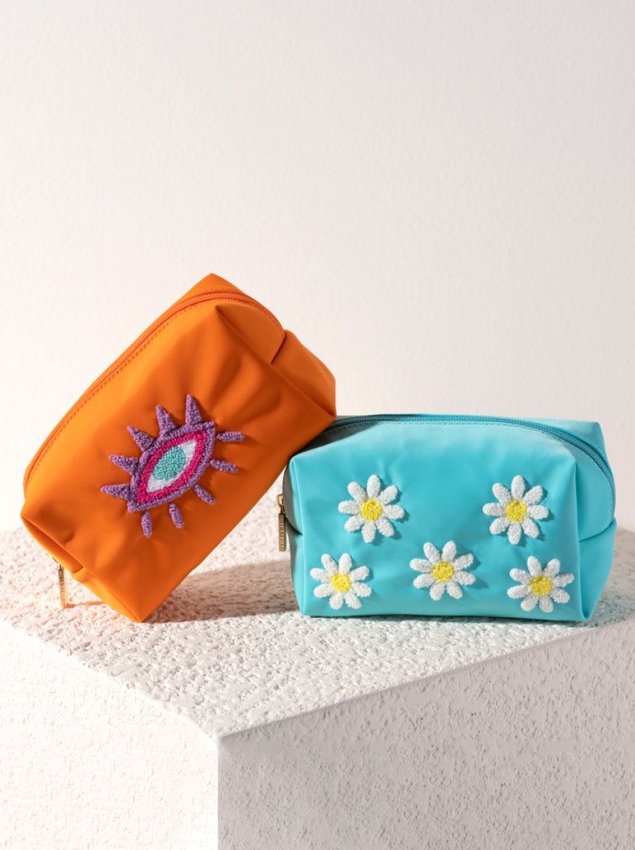 Shiraleah Shiraleah Joy Daisy Zip Pouch, Turquoise | Women Zip Pouches