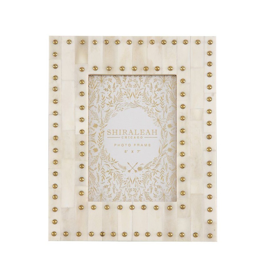 Shiraleah Shiraleah Mansour Studded 5 X 7 Gallery Frame, Ivory | Home