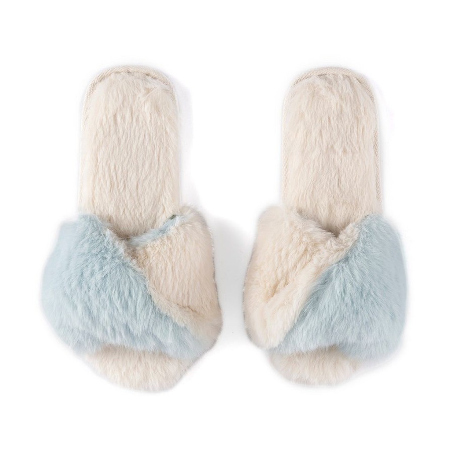 Shiraleah Shiraleah Stowe Plush Slippers, Sky | Women Slippers