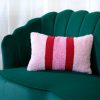 Shiraleah Shiraleah Celebration Stripe Textured Decorative Pillow, Pink And Red | Home