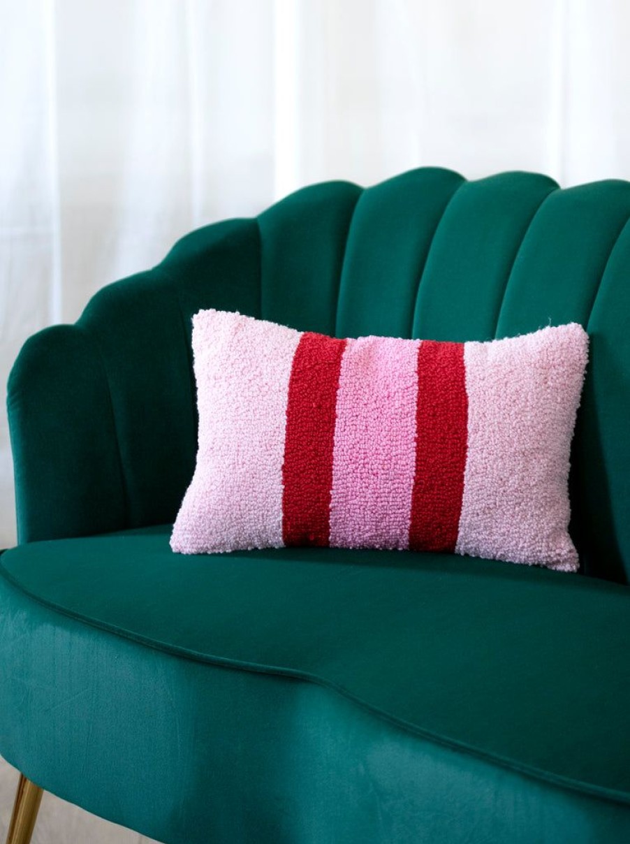 Shiraleah Shiraleah Celebration Stripe Textured Decorative Pillow, Pink And Red | Home