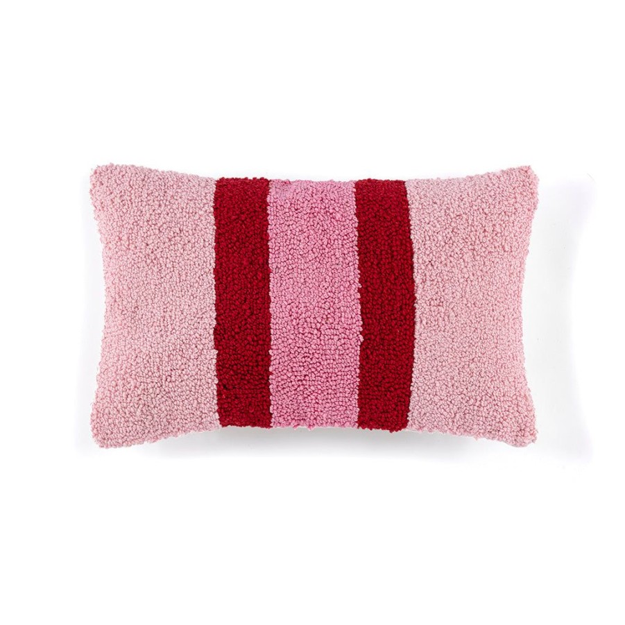 Shiraleah Shiraleah Celebration Stripe Textured Decorative Pillow, Pink And Red | Home