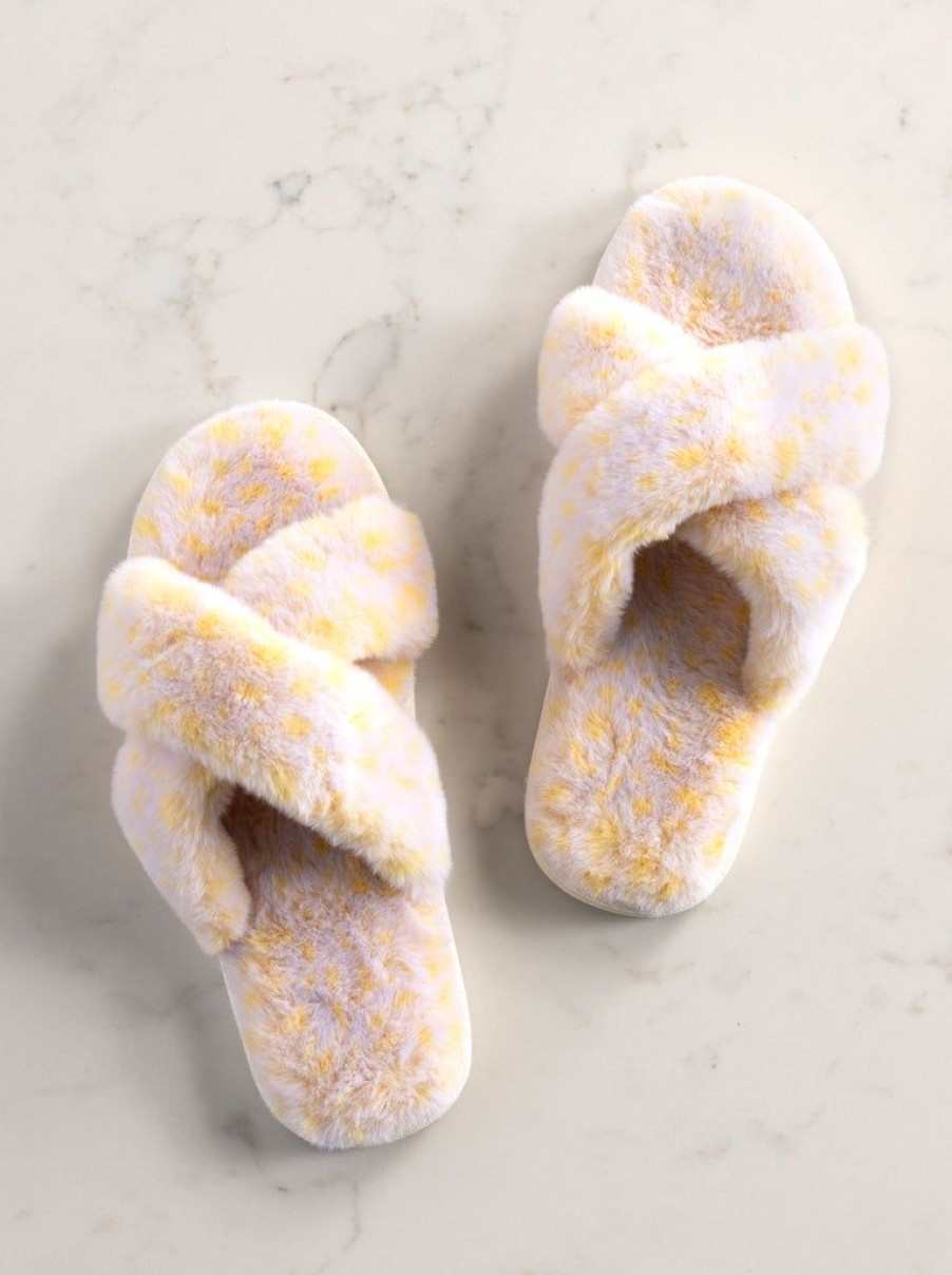 Shiraleah Shiraleah Maggie Plush Slippers, Yellow | Women Slippers