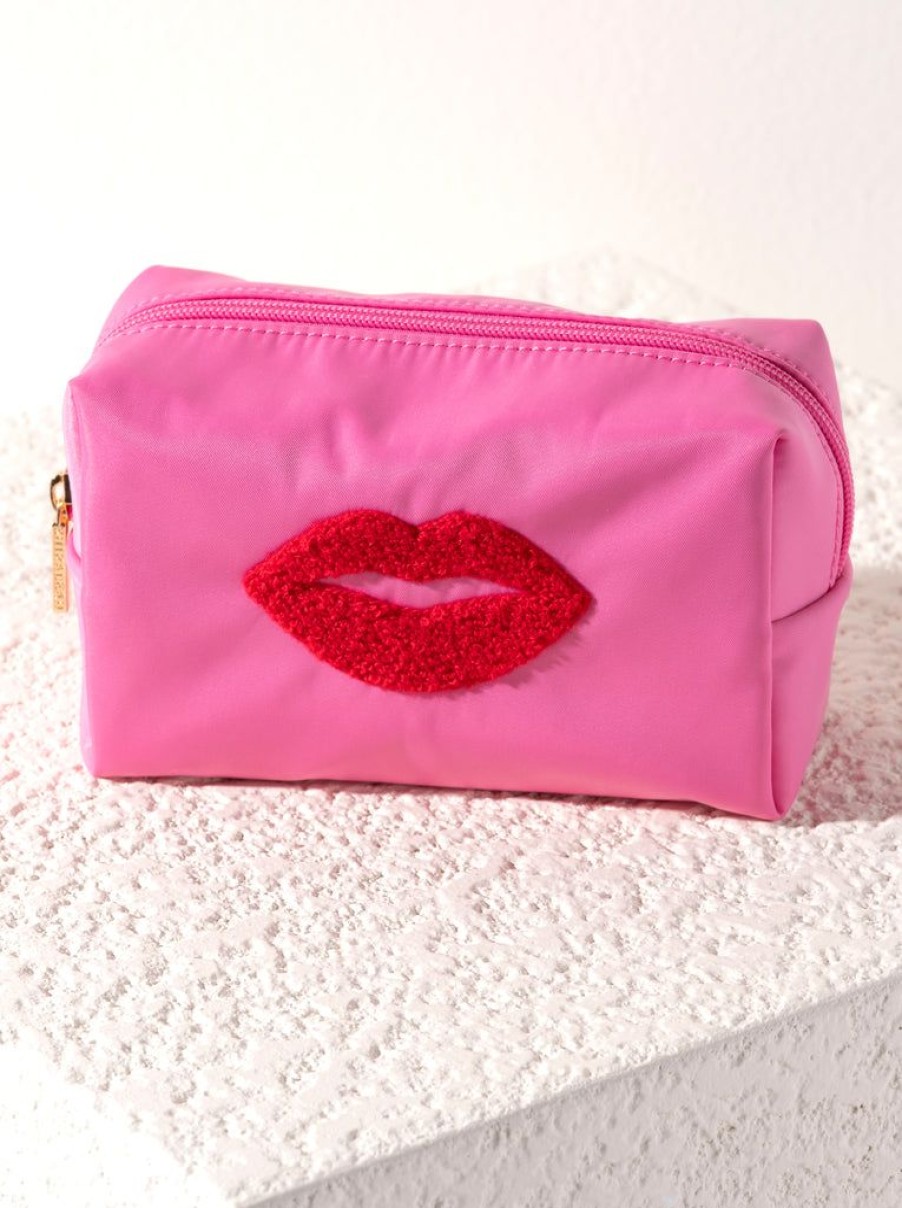 Shiraleah Cara Lips Cosmetic Pouch, Pink | Women Zip Pouches