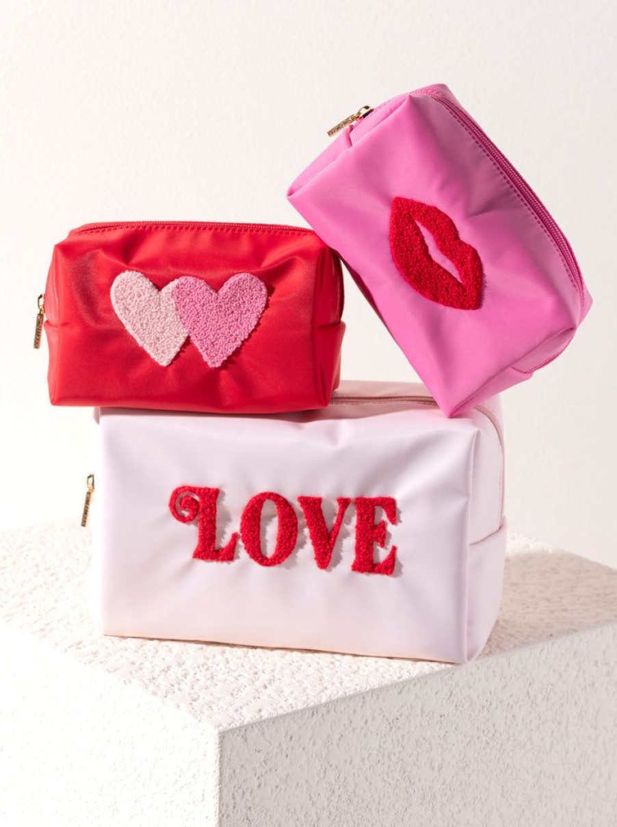 Shiraleah Cara Lips Cosmetic Pouch, Pink | Women Zip Pouches