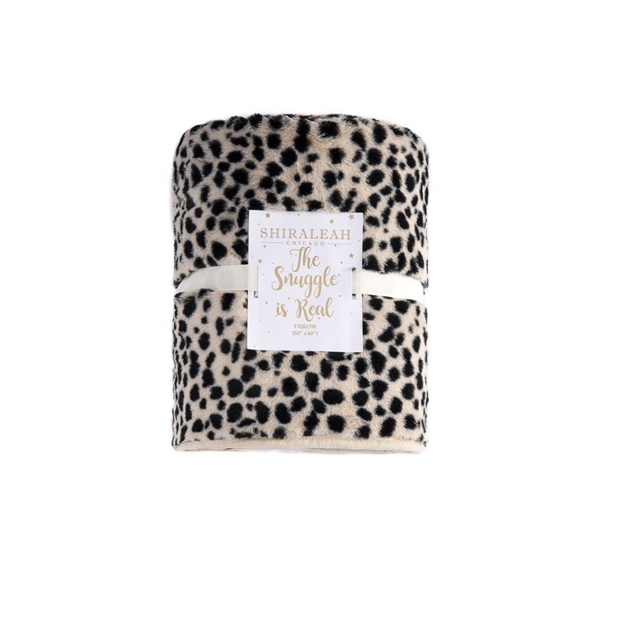 Shiraleah Shiraleah Astin Leopard Faux Fur Throw, Black | Home