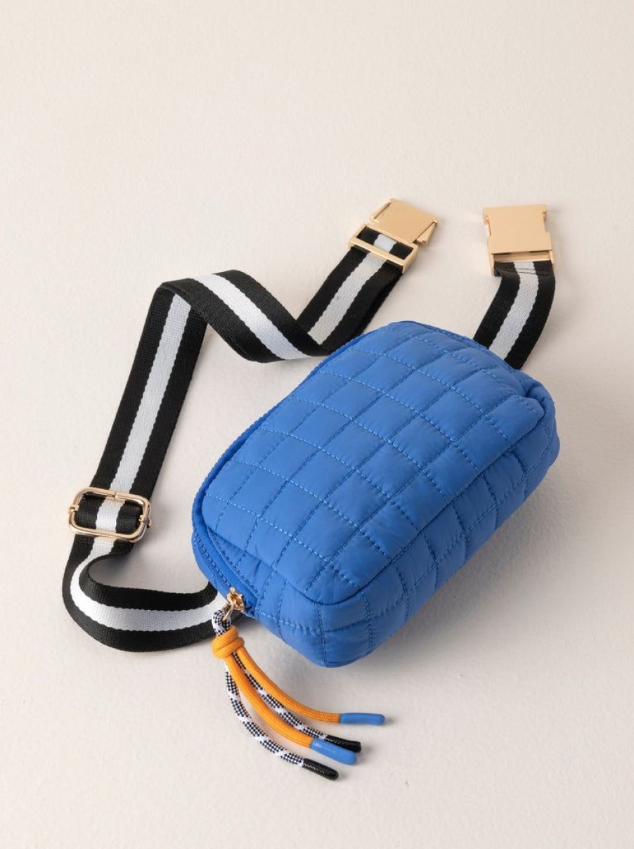 Shiraleah Shiraleah Ezra Quilted Nylon Belt Bag, Ultramarine | Women Belt Bags