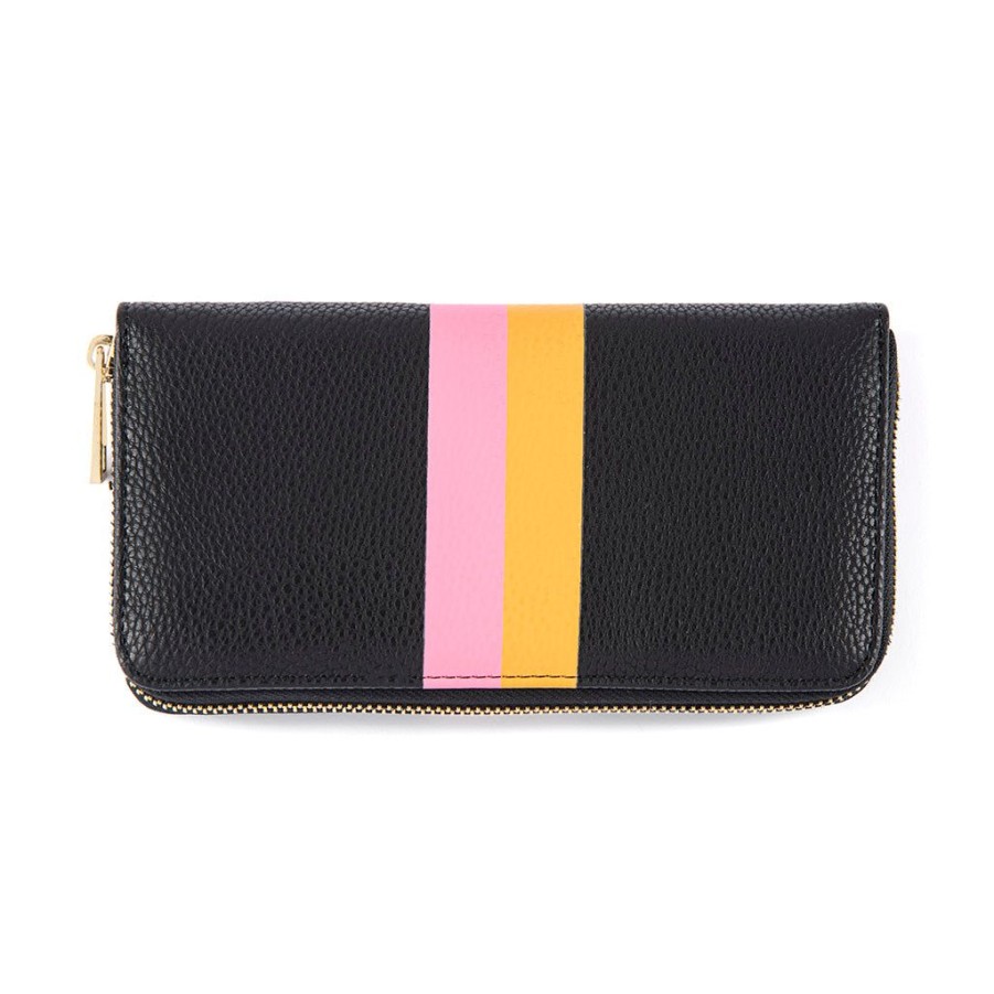 Shiraleah Shiraleah Stanton Racer Stripe Zip Wallet, Black | Women Wallets & Wristlets