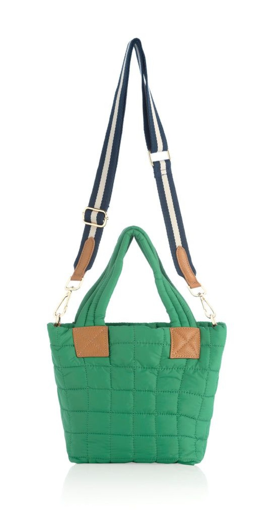 Shiraleah Shiraleah Ezra Quilted Nylon Mini Tote Cross-Body, Green | Women Totes