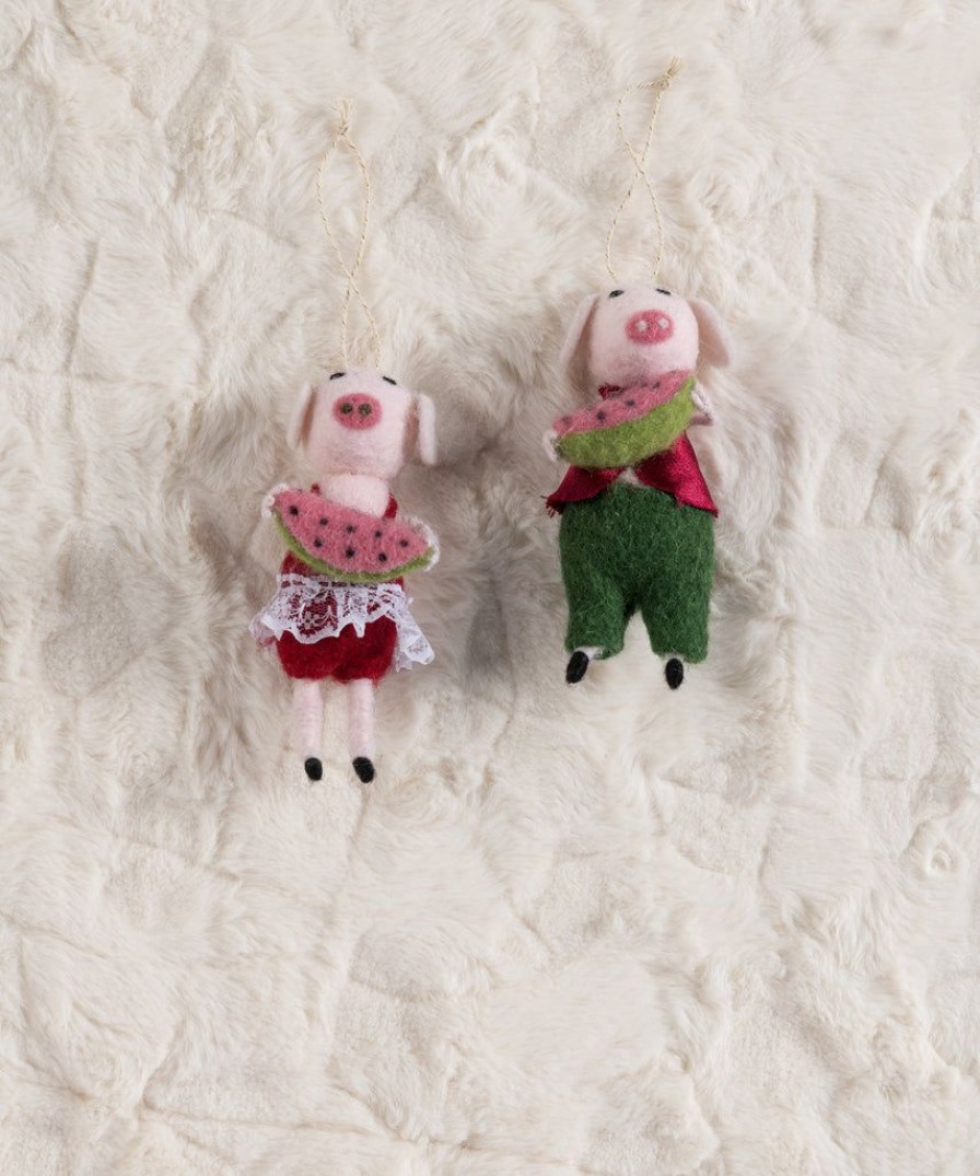 Shiraleah Set/ 2 Watermelon Pigs Ornament, Multi | Home