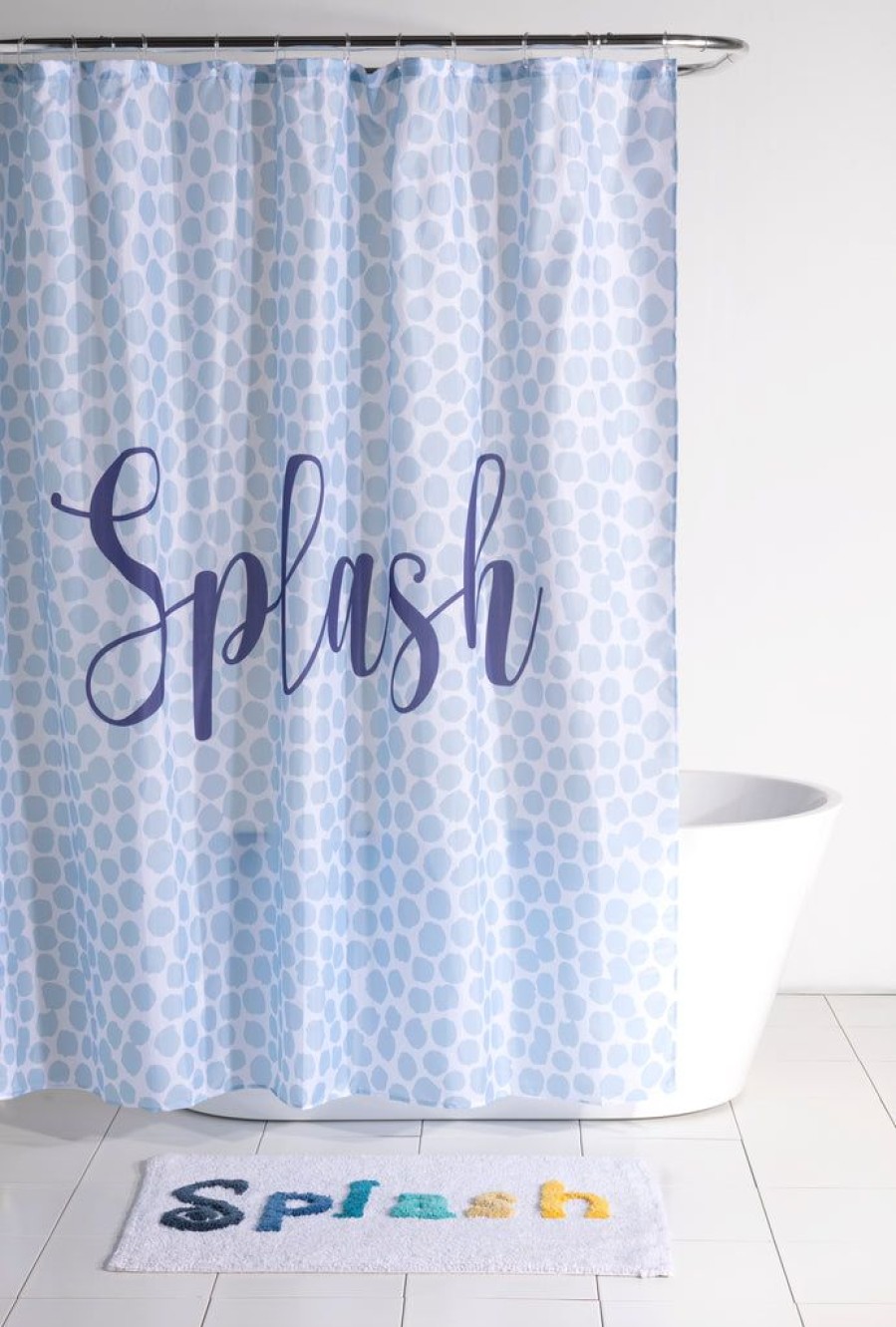 Shiraleah Shiraleah Splash Shower Curtain, Sky Blue | Home