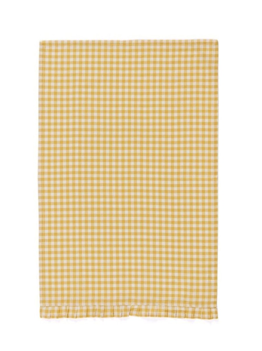 Shiraleah Shiraleah Gina Check Tea Towel, Yellow | Home