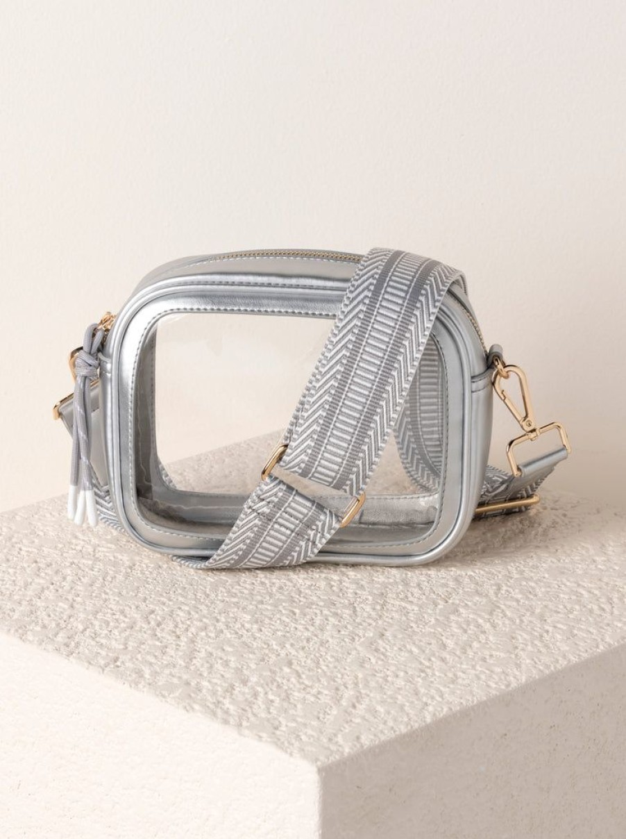 Shiraleah Shiraleah Spectator Clear Cross-Body, Silver | Women Cross-Bodies