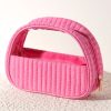 Shiraleah Shiraleah Ezra Quilted Nylon Half-Moon Cosmetic Pouch, Pink | Women Zip Pouches