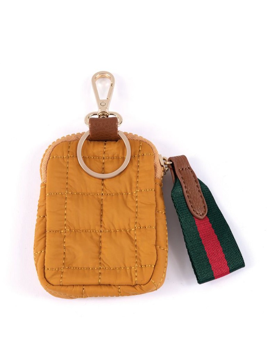 Shiraleah Shiraleah Ezra Quilted Nylon Clip-On Pouch, Honey | Women Zip Pouches