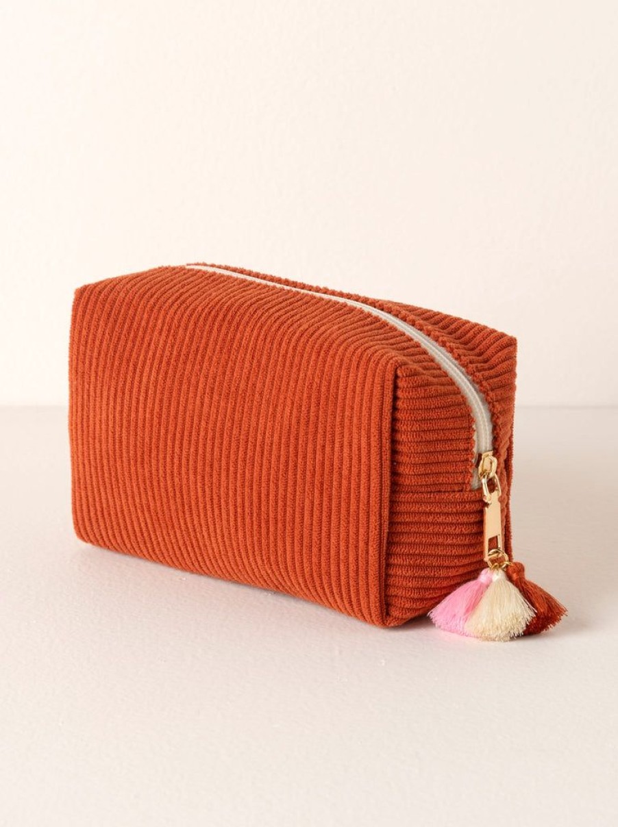 Shiraleah Shiraleah Roux Boxy Zip Pouch, Rust | Women Zip Pouches