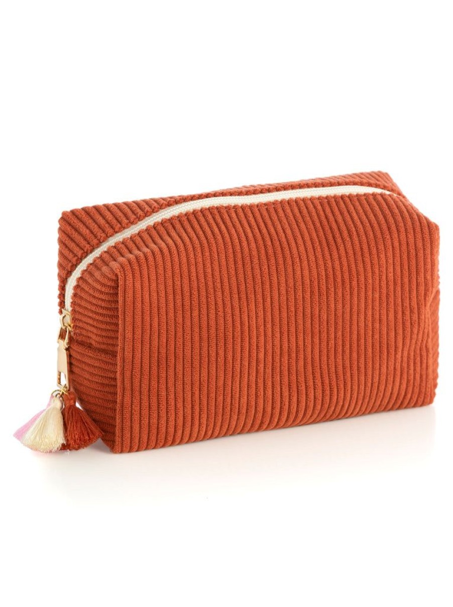 Shiraleah Shiraleah Roux Boxy Zip Pouch, Rust | Women Zip Pouches