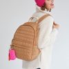 Shiraleah Shiraleah Ezra Quilted Nylon Backpack, Tan | Women Backpacks