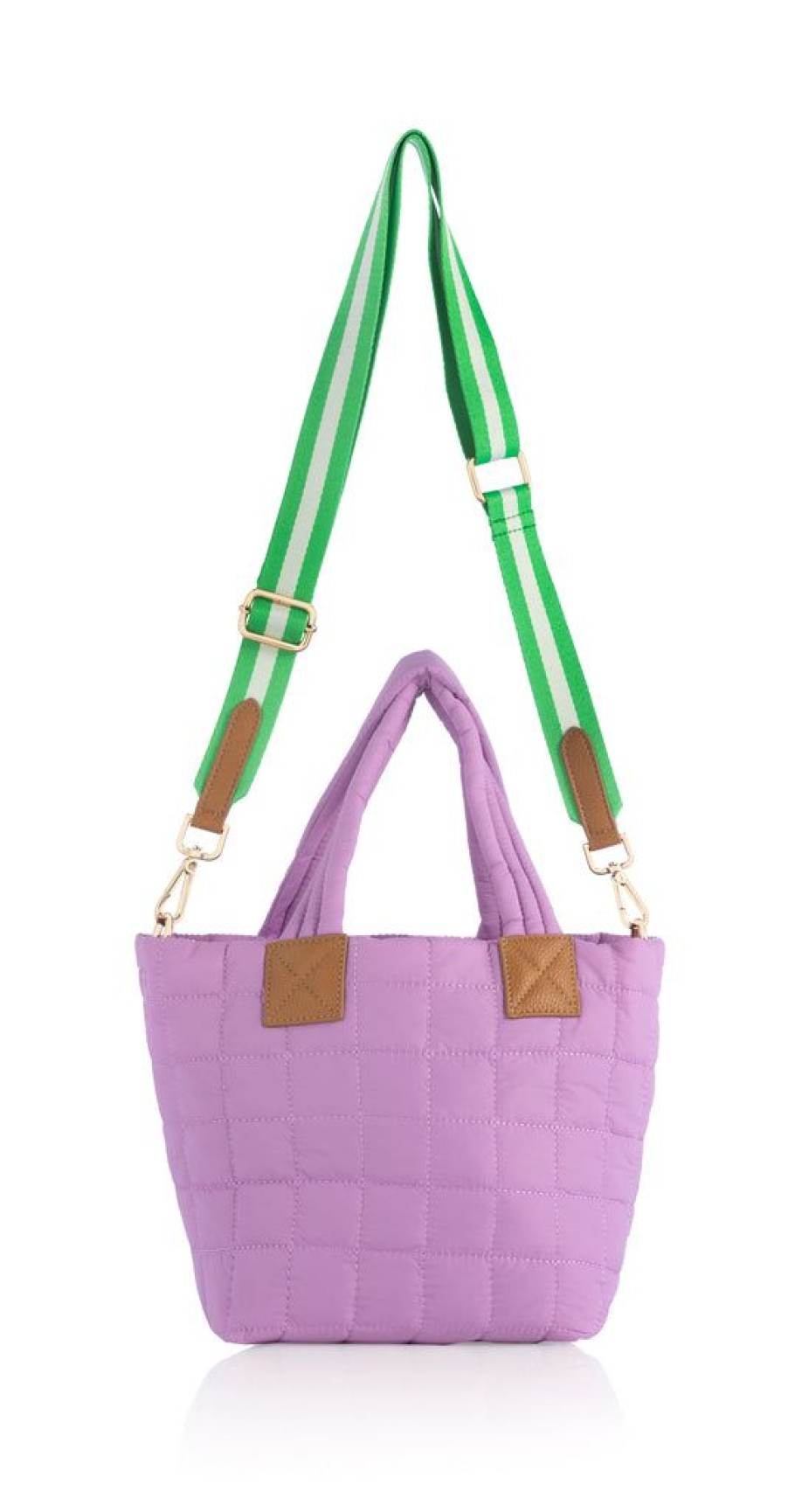 Shiraleah Shiraleah Ezra Quilted Nylon Mini Tote Cross-Body, Lilac | Women Totes