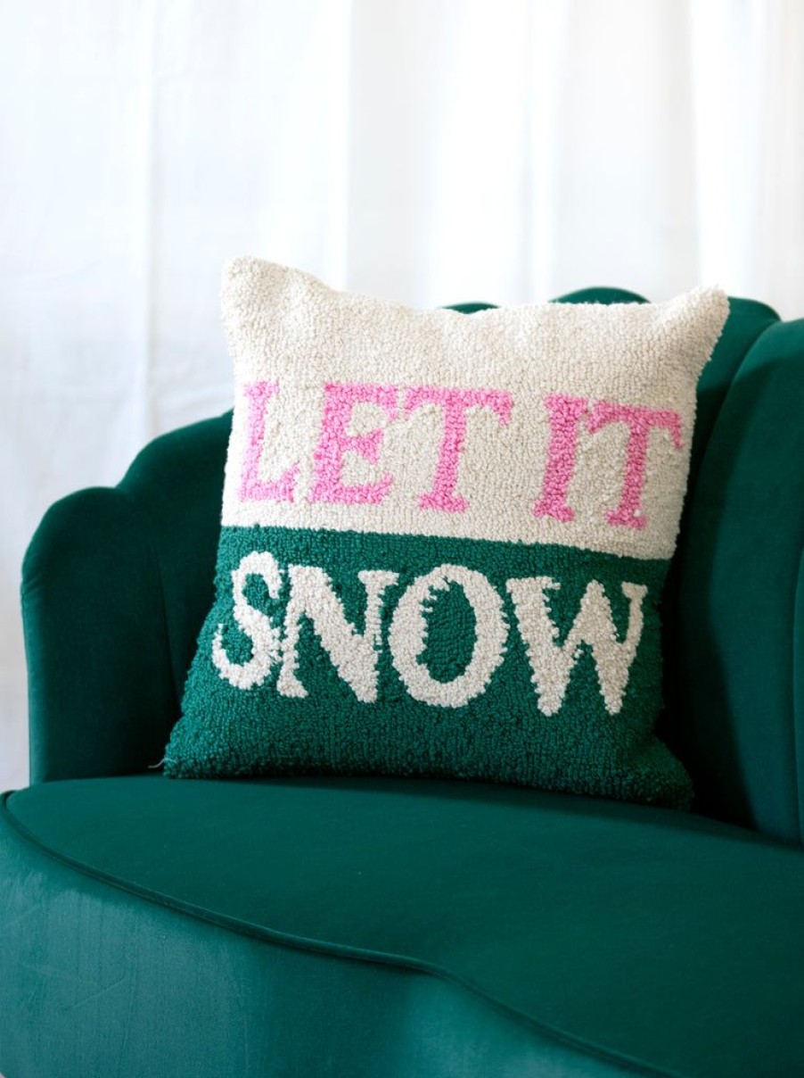 Shiraleah Shiraleah Let It Snow Textured Decorative Holiday Pillow, Multi | Home