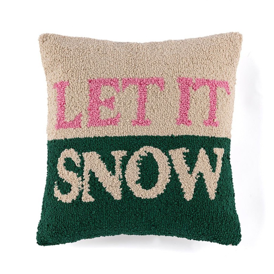 Shiraleah Shiraleah Let It Snow Textured Decorative Holiday Pillow, Multi | Home