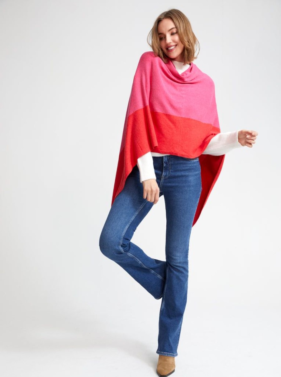 Shiraleah Shiraleah Madeleine Travel Poncho, Fire | Women Cape Scarves