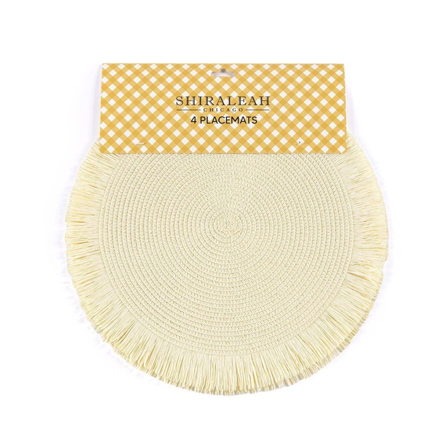 Shiraleah Shiraleah Set Of 4 Fringed Placemats, Ivory | Home