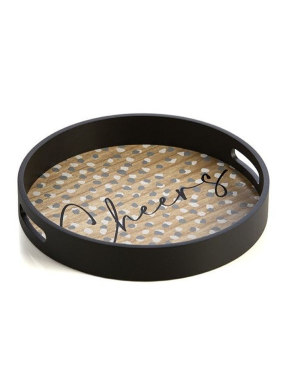 Shiraleah Shiraleah Cheers Decorative Tray, Black | Home