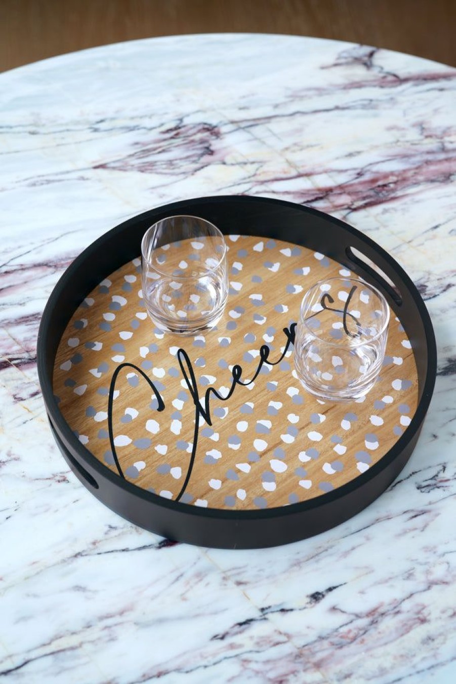 Shiraleah Shiraleah Cheers Decorative Tray, Black | Home