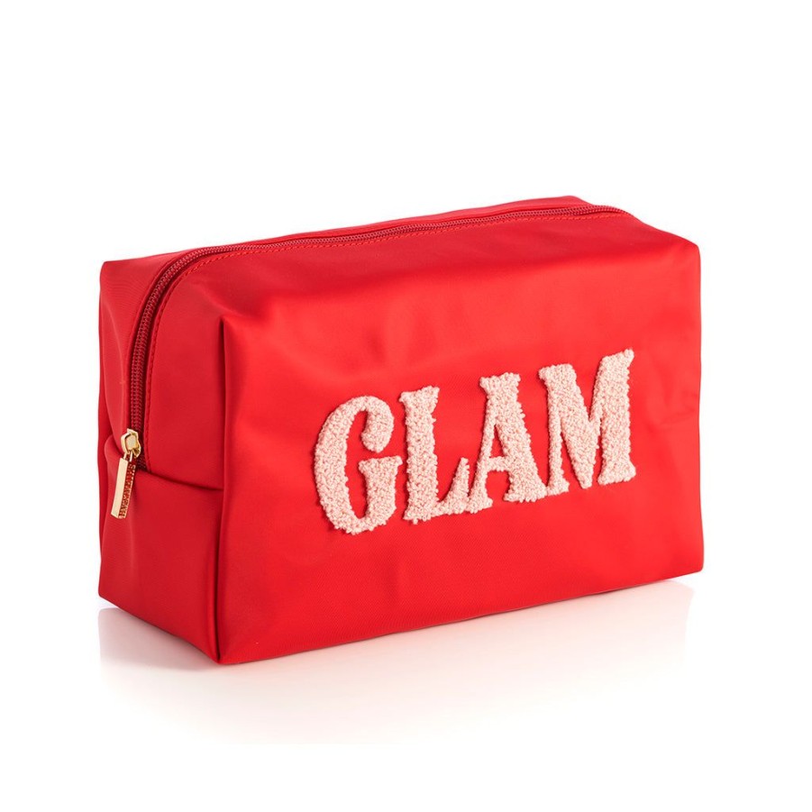 Shiraleah Shiraleah Cara Glam Cosmetic Pouch, Red | Women Zip Pouches