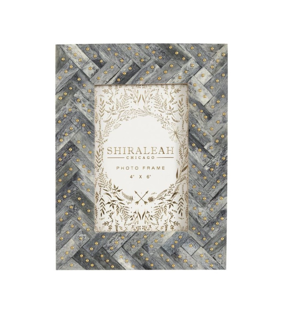 Shiraleah Shiraleah Mansour Studded 4X6 Picture Frame, Grey | Home