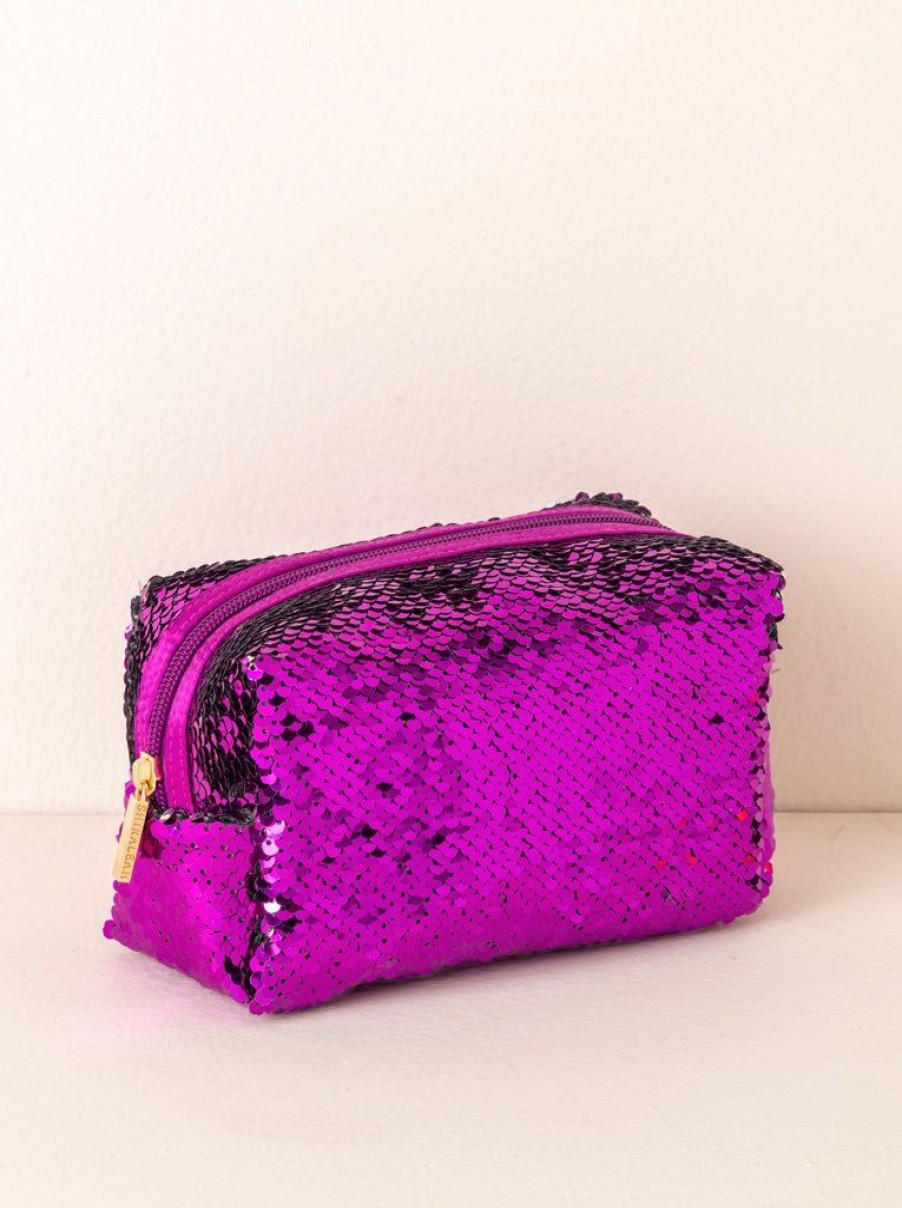 Shiraleah Shiraleah Bling Cosmetic Pouch, Violet | Women Zip Pouches