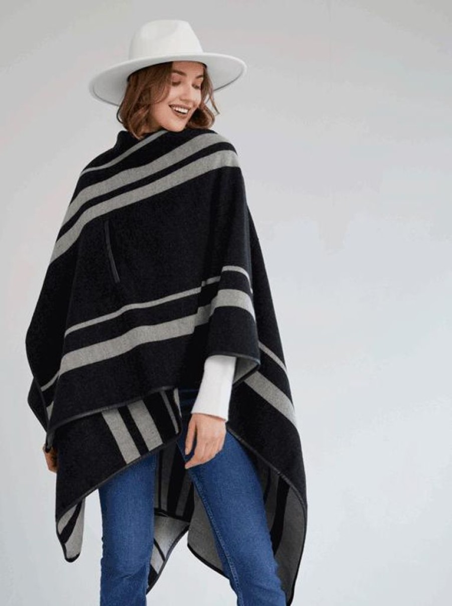 Shiraleah Shiraleah Juniper Cape, Black | Women Cape Scarves