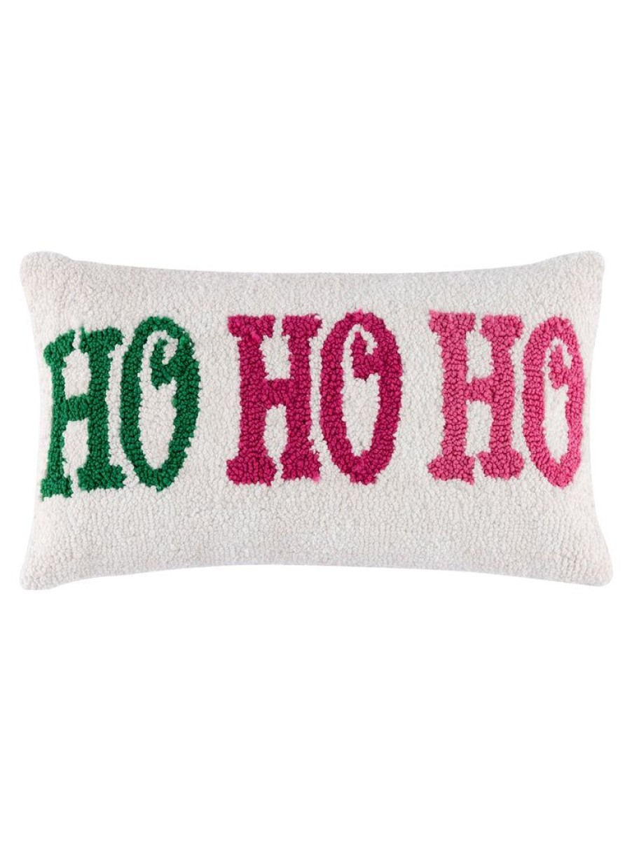 Shiraleah Shiraleah Ho Ho Ho Pillow, Ivory | Home